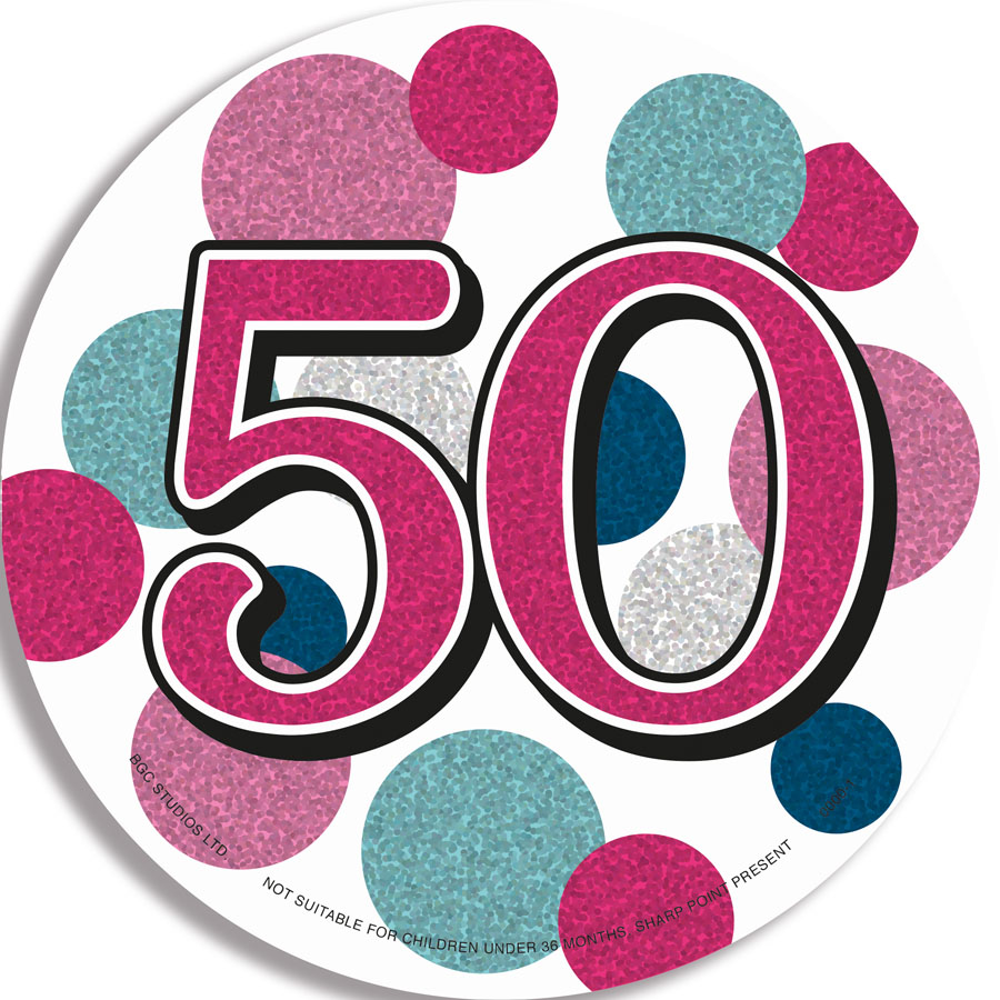 Big Badges Age 50 Female 6pk