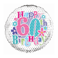 Simon Elvin Age 60 Floral 18" Foil Balloon