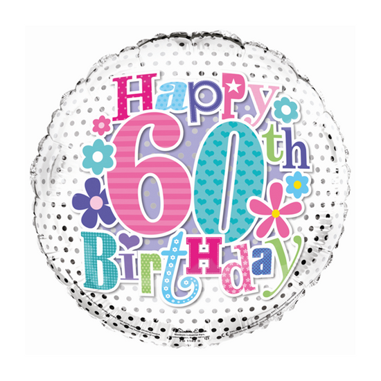 Simon Elvin Age 60 Floral 18" Foil Balloon
