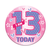 Small Badges Age 13 Female 6pk