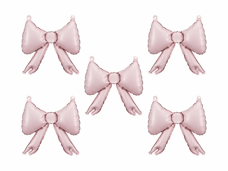 Powder Pink 10" Bow Foil Balloons For Garlands 5pk