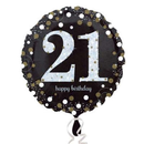 Anagram 21st Black & Gold 18" Foil Balloon