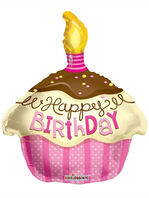 APAC Foil Balloon Birthday Cupcake Pink 18