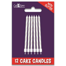 Giftzone Party Candle White Glitter