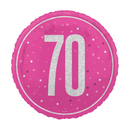 Unique Foil Balloon Pink Glitz Age 70 18"