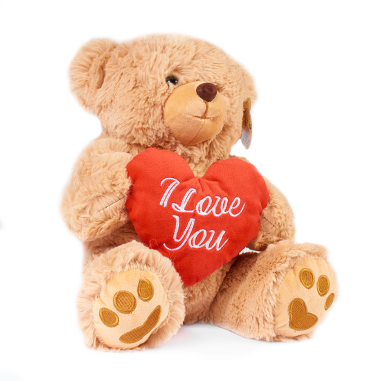 Bear With Heart Light Brown 26cm