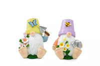Gardenware Flower Pot Hat Gnome by Sifcon, 14.5cm tall, with a whimsical gnome wearing a flower pot hat, design may vary.