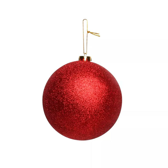 Glitter Shatterproof Bauble Red 15cm