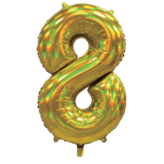 Sensations Foil Balloon Gold 30" Number 8