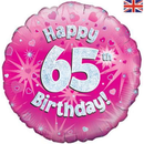 Oaktree Age 65 Pink 18" Foil Balloon