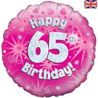 Oaktree Age 65 Pink 18" Foil Balloon
