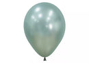 Sempertex Silk Cool Mint 12-inch latex balloons for decorating, shown in a pack of 12, ideal for party decor and celebrations.