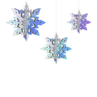 Iridscent Snowflake Hanging Decoration 6pk