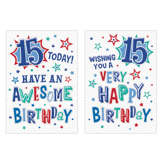 Poppyhill 12 Pack Cards C50 Kids Birthday Age 15