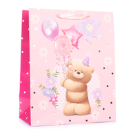 Tiger Feet 6 Pack Gift Bag Bear & Balloons Large