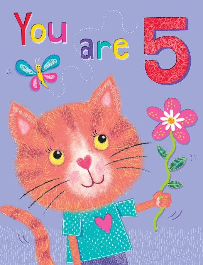 Regal 6 Pack Cards C50 Everyday Birthday Age 5 Cat