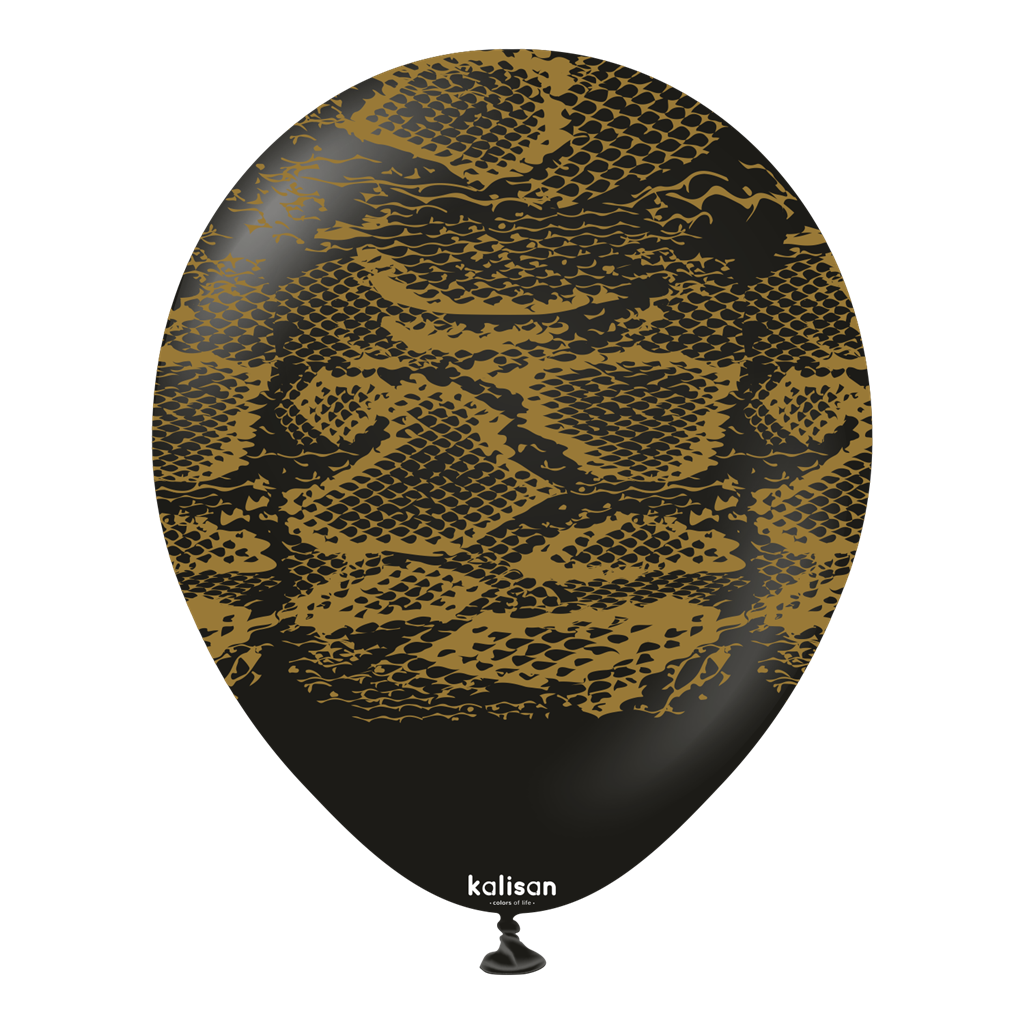 Kalisan Snake Black & Gold 11" Latex Balloons 25pk