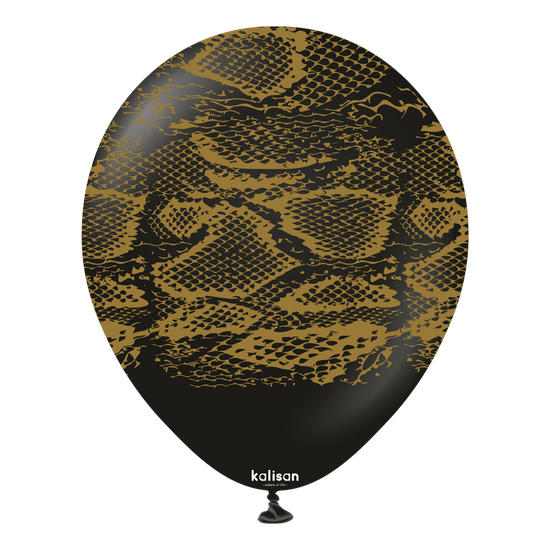 Kalisan Snake Black & Gold 11" Latex Balloons 25pk