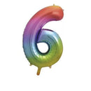 Unique Foil Balloon Rainbow 34" Number 6
