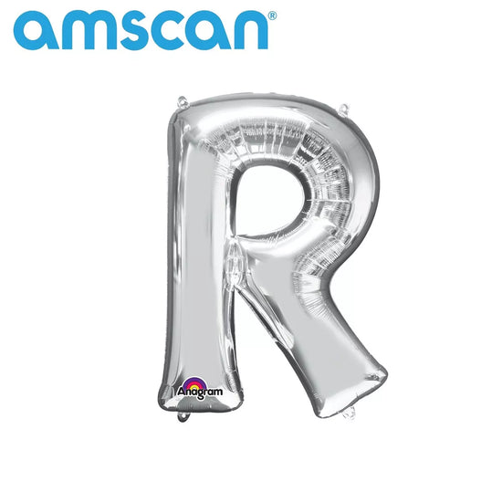Anagram Foil Balloon Silver 16" Letter R