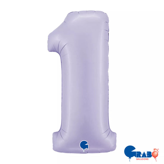 Grabo Foil Balloon Satin Lilac 40" Number 1