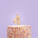 Hootybaloo Party Candle Number 4 Metallic Gold