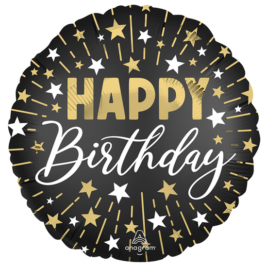 Anagram Black, Gold & Silver 18" Foil Balloon