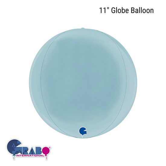 Grabo Foil Balloon Pastel Blue Globe 11"