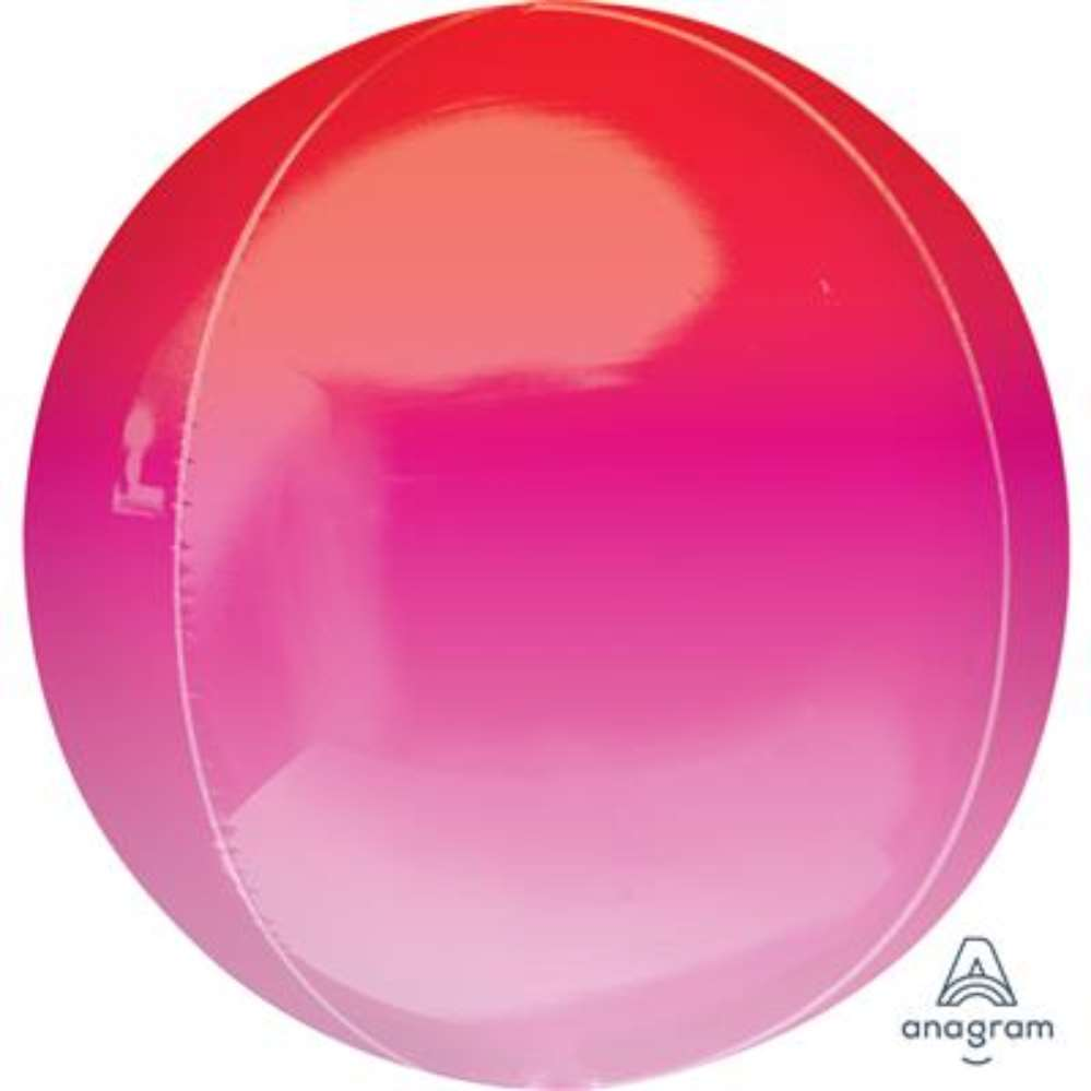 Anagram Foil Balloon 16" Orbz Ombre Red & Pink