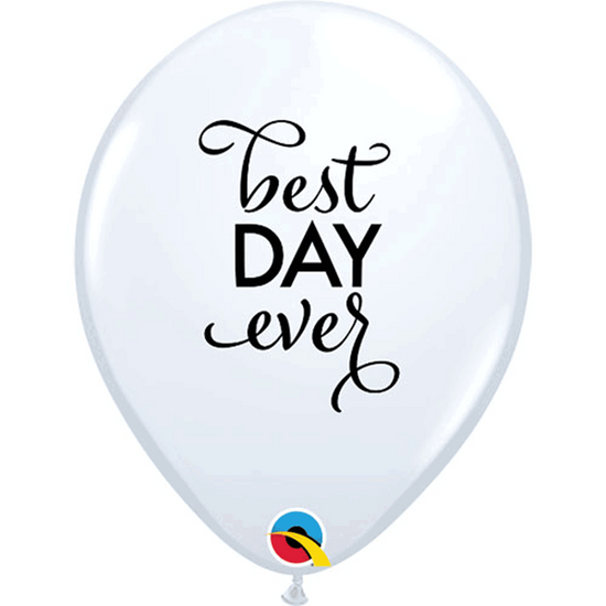 Qualatex Wedding Best Day Ever 11" Latex 25pk