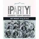 Black Glitz 30th Birthday Foil Confetti 14g