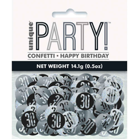 Black Glitz 30th Birthday Foil Confetti 14g
