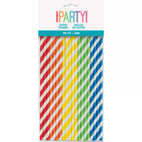Unique Paper Straws Striped 40pk