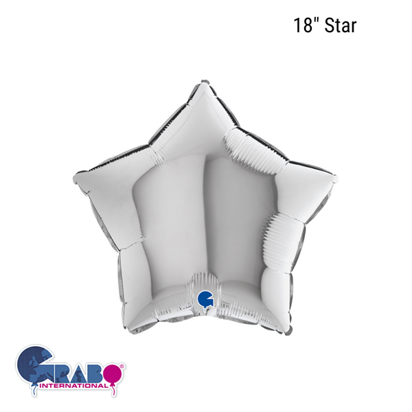 Grabo Foil Balloon Silver Star 18"