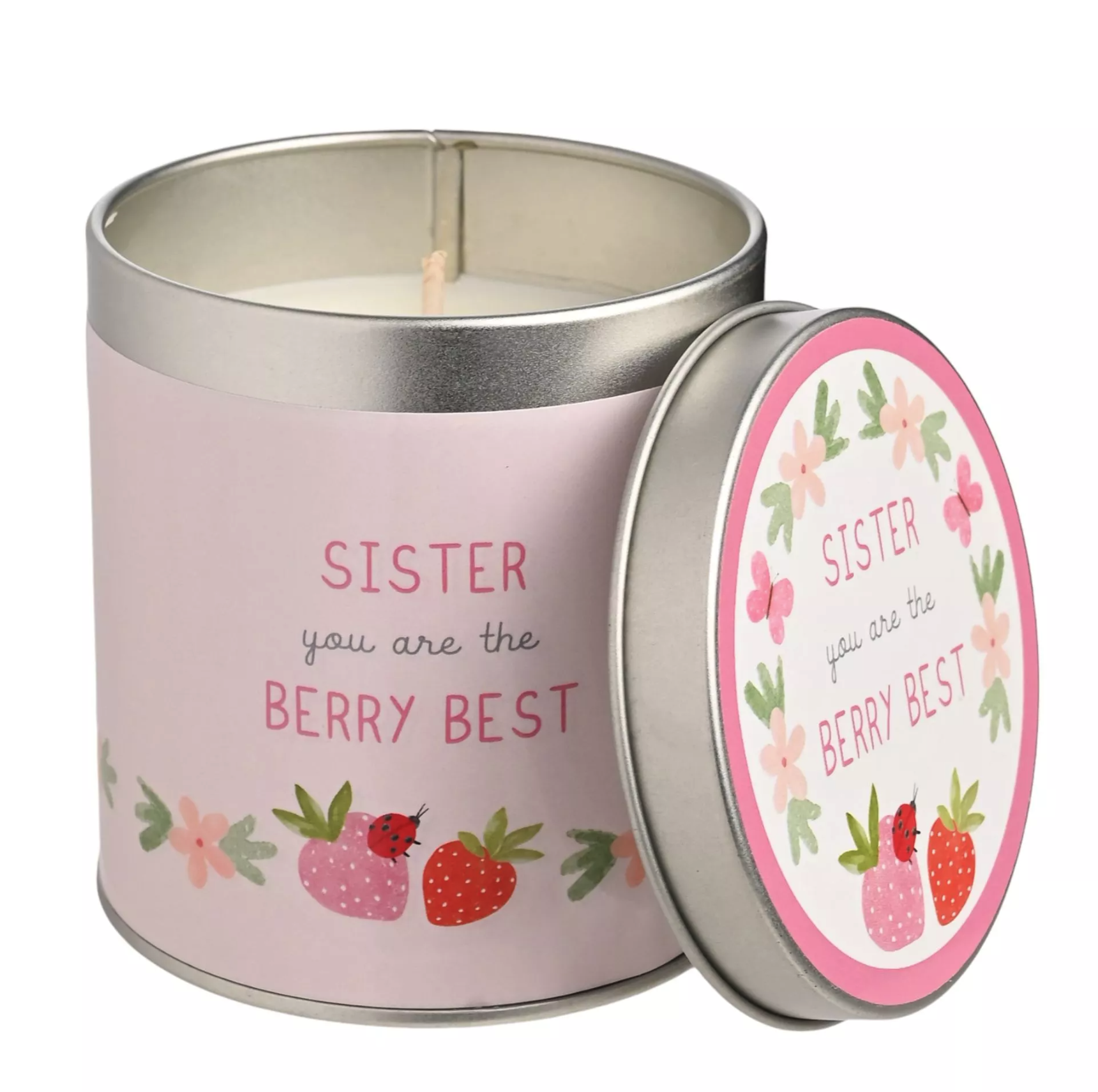 Love Life Sister Tin Candle 8x7.5cm