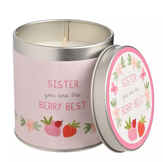Love Life Sister Tin Candle 8x7.5cm