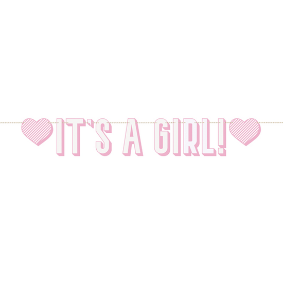 Unique Letter Banner It's A Girl Pink 5ft