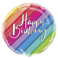 Unique Foil Balloon Rainbow Birthday 18"