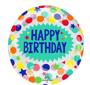 Anagram Dots & Stars 18" Clearz Balloon