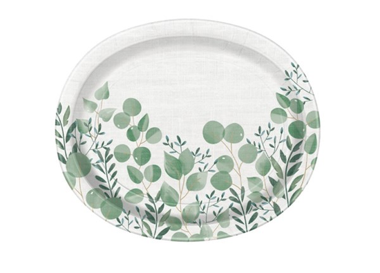Unique 8 Pack Plates Oval Botanical 9