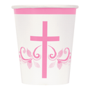 Unique 8 Pack Cups Pink Holy Cross 9oz