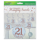 Oaktree Age 21 Fizz Rose Gold Hanging Swirls 6pk