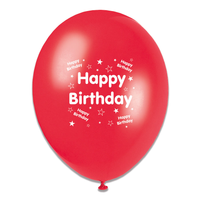 Tiger Feet Happy Birthday Mix Latex Balloons 6x8pk