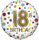 APAC Foil Balloon Eco Rainbow Dots Age 18 18"