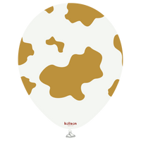 Kalisan Safari Cow White/Gold 12" Latex 25pk