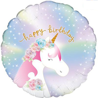 Oaktree Pastel Holo Unicorn 18" Foil Balloon