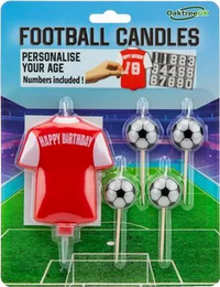 Oaktree Party Candle Football Red & White 8cm