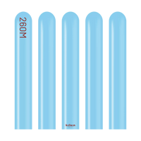Kalisan 260 Nozzle Up Latex Baby Blue modeling balloons, 100-pack, ideal for balloon art and creative balloon decorations.