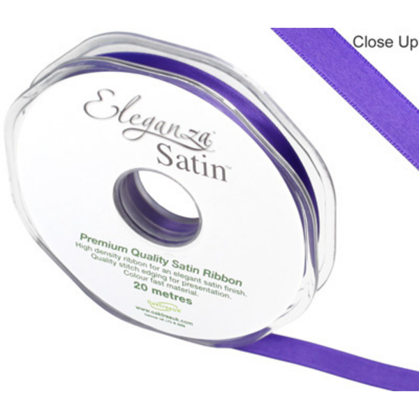 Eleganza Satin Ribbon Purple 10mm x 20m