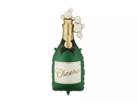 PartyDeco Champagne Bottle Green 36" Foil Balloon